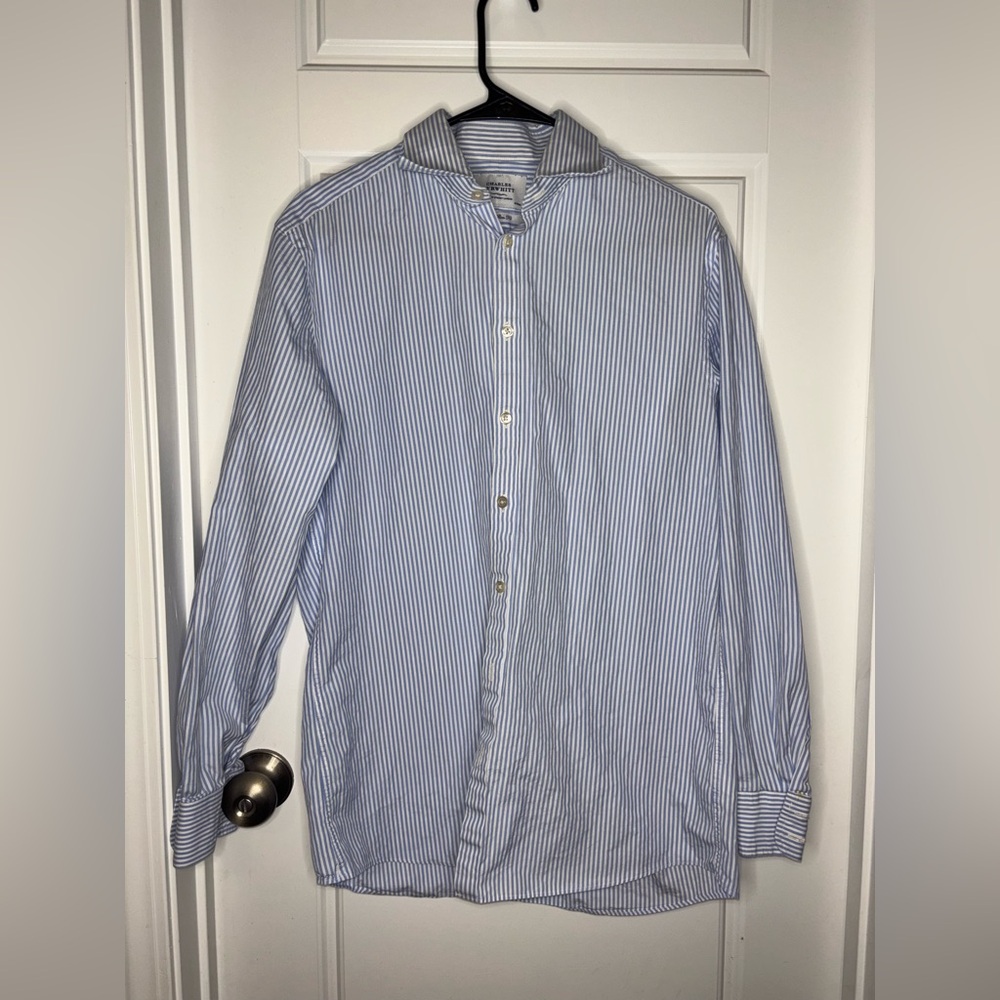 Men’s 16/35 Slim Fit Charles Tyrwhitt Blue Striped Men's Button Down